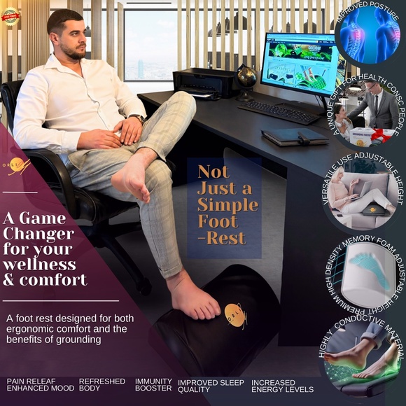 Grounding Foot Rest for Under Desk at Work,Foot Stool for Office Use - Picture 6 of 10